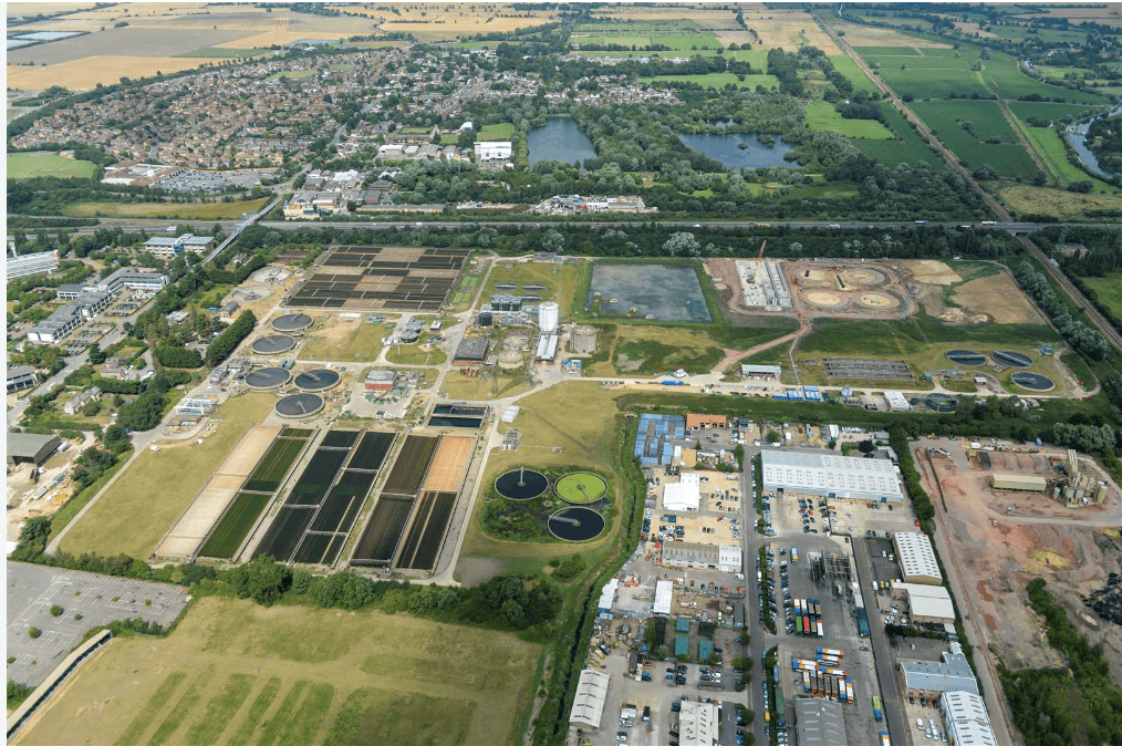 Aerial view of the Cowley Road brownfield site in North East Cambridge