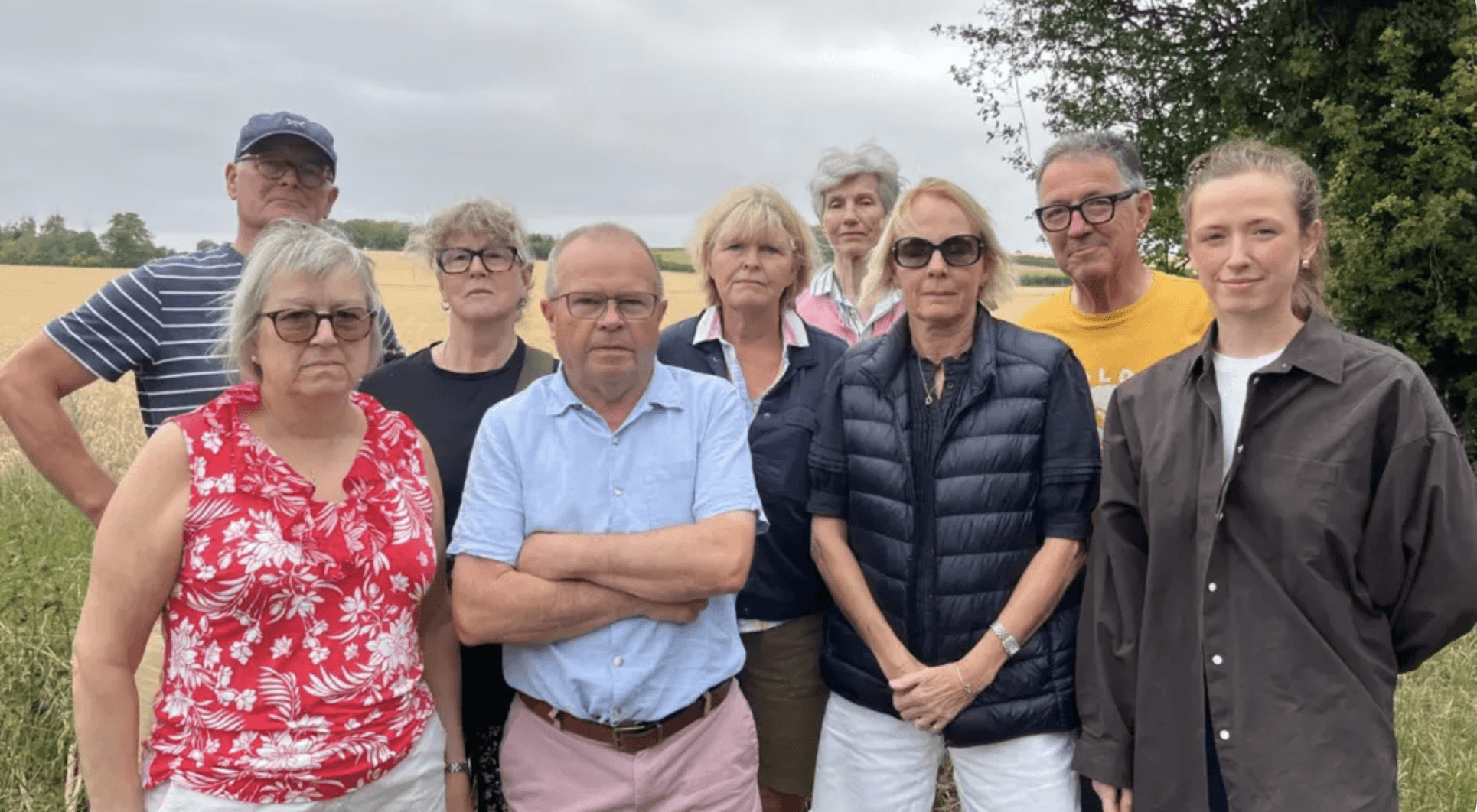 SAVE members and local residents gathered at the Grange Farm site